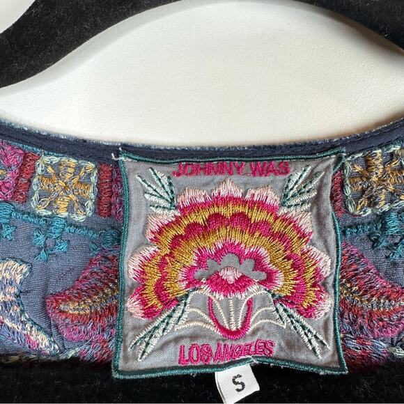 Johnny Was Delphine Velvet 3/4 Sleeve Drape Tunic Dress. - Picture 11 of 12